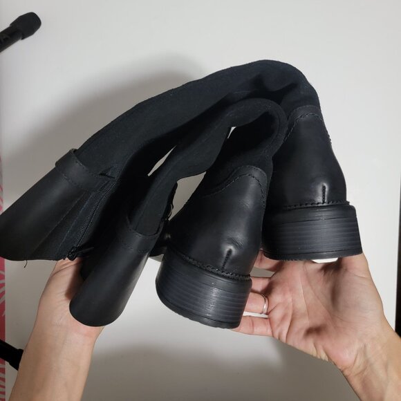 NEW Clarks Maye Carly Knee-High Boots Womens 8 Black Leather Chic City Modern - Picture 6 of 11